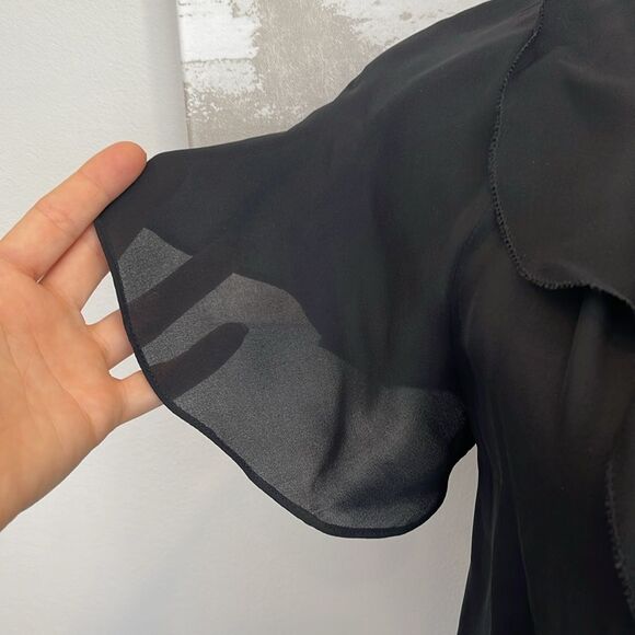 Ruffle Trim JOIE Silk Blouse with elastic waist - Picture 4 of 7